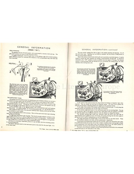 1955 MG MIDGET SERIES TD | SERIES TF WERKSTATTHANDBUCH ENGLISCH