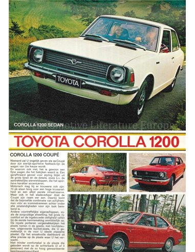1975 TOYOTA COROLLA BROCHURE DUTCH
