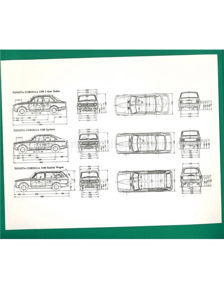 1968 TOYOTA COROLLA 1100 SPRINTER PERSMAP NEDERLANDS