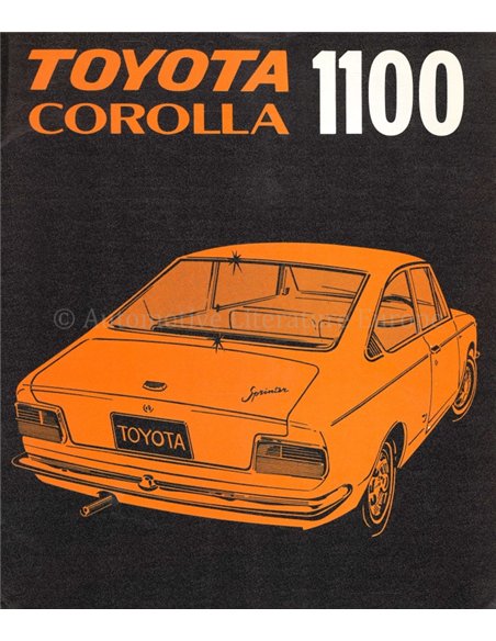 1968 TOYOTA COROLLA 1100 SPRINTER PERSMAP NEDERLANDS