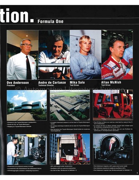 2001 TOYOTA MOTORSPORTS GRAPHICS PASSION BROCHURE MULTI