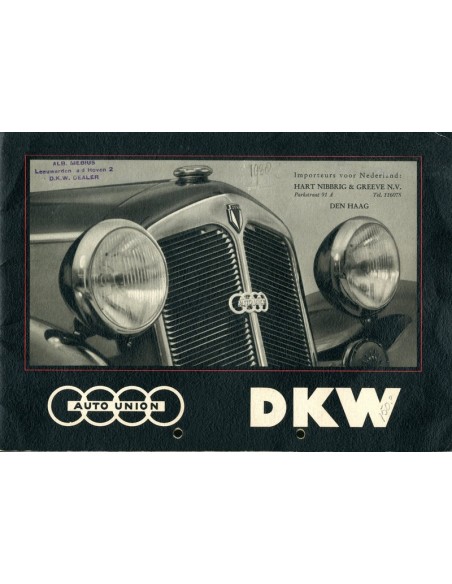 1938 DKW PROGRAMMA BROCHURE NEDERLANDS