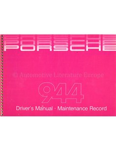 1985 PORSCHE 944 OWNER'S MANUAL | SERVICE MANUAL ENGLISH