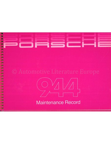 1985 PORSCHE 944 BETRIEBSANLEITUNG | PFLEGEPASS ENGLISCH