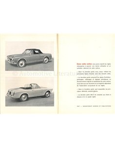 1961 FIAT 1500 S CABRIOLET INSTRUCTIEBOEKJE FRANS 2