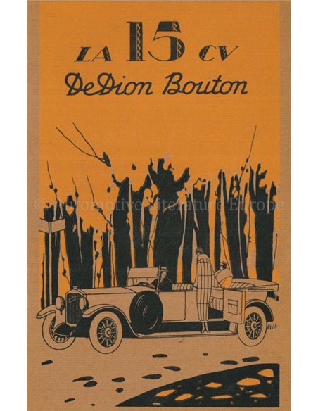 1926 DE DION-BOUTON 15 CV BETRIEBSANLEITUNG FRANZÖSISCH