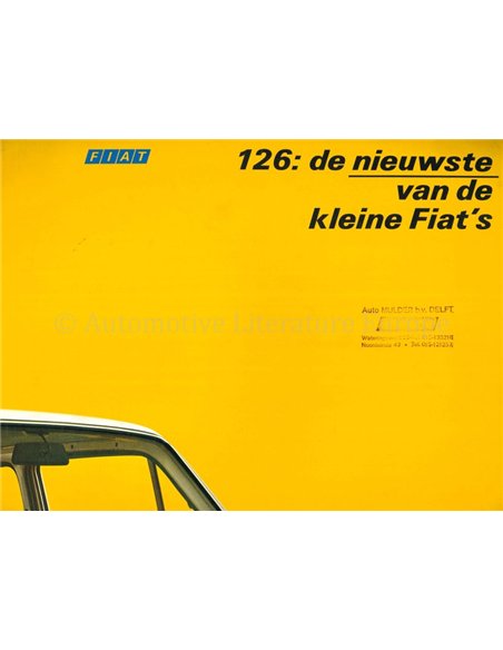 1973 FIAT 126 BROCHURE NEDERLANDS
