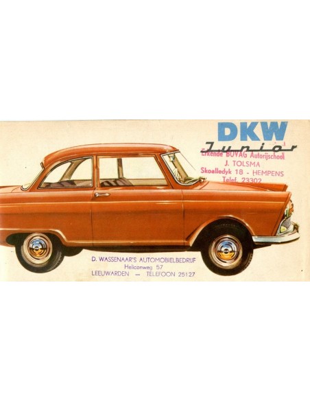 1960 DKW JUNIOR BROCHURE NEDERLANDS
