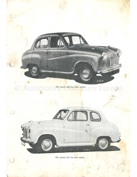 1961 AUSTIN A30 | A35 WERKSTATTHANDBUCH ENGLISCH
