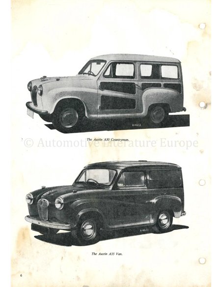 1961 AUSTIN A30 | A35 WERKSTATTHANDBUCH ENGLISCH