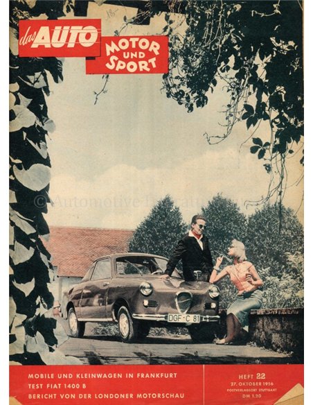 1956 DAS AUTO MOTOR UND SPORT MAGAZINE 22 DUITS