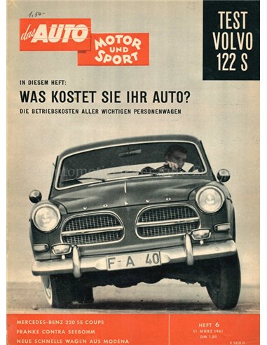 1961 DAS AUTO MOTOR UND SPORT MAGAZINE 06 DUITS