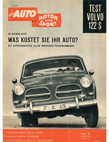 1961 DAS AUTO MOTOR UND SPORT MAGAZINE 06 DUITS
