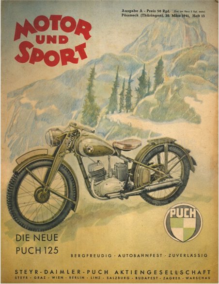 1941 MOTOR UND SPORT MAGAZINE 13 GERMAN