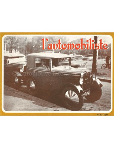 1977 L'AUTOMOBILISTE MAGAZIN 47 FRANZÖSISCH