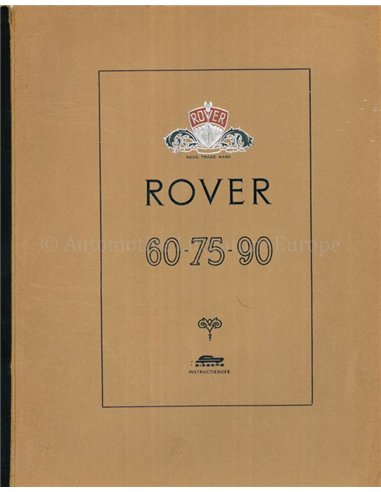 1955 ROVER 60 | 75 | 90 OWNERS MANUAL DUTCH
