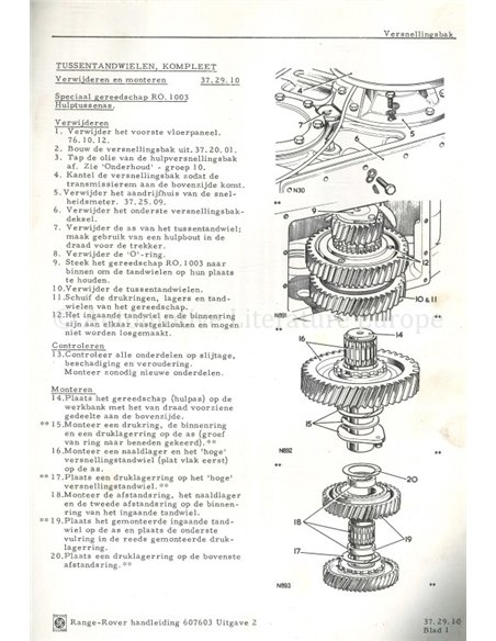 1970 RANGE ROVER REPARATIE HANDBOEK NEDERLANDS