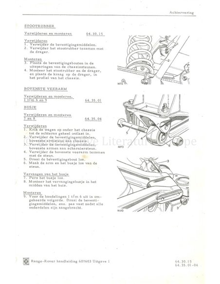 1970 RANGE ROVER WORKSHOP MANUAL DUTCH