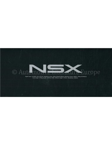 1991 HONDA NSX PROSPEKT ENGLISCH