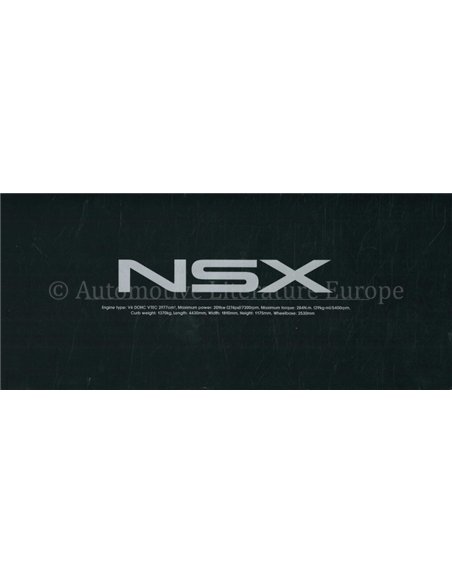 1991 HONDA NSX BROCHURE ENGLISH