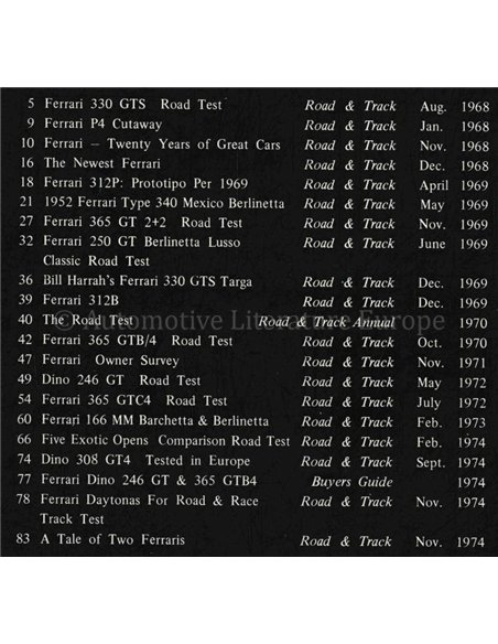 ROAD & TRACK ON FERRARI 1968-1974 
