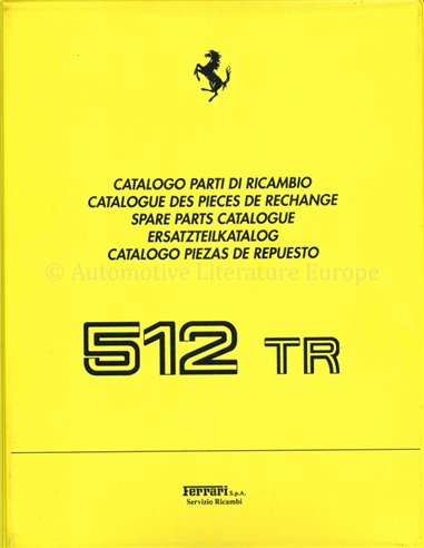 1992 FERRARI 512 TR SPARE PARTS CATALOG 708/92