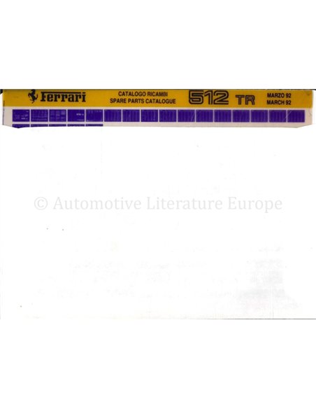 1992 FERRARI 512 TR ERSATZTEILKATALOG 708/92