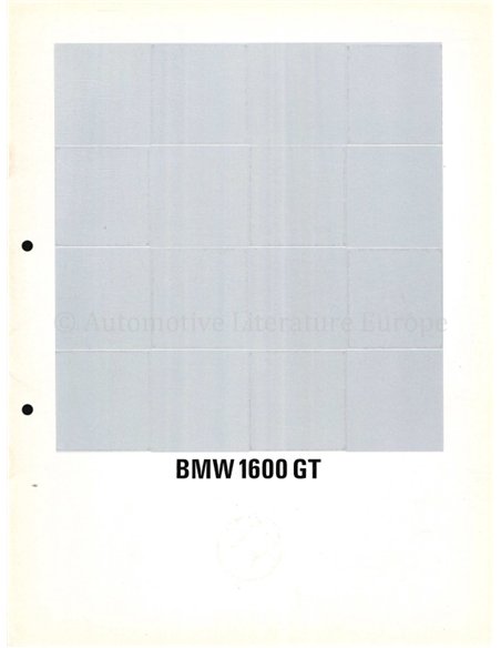 1967 BMW 1600 GT BROCHURE NEDERLANDS