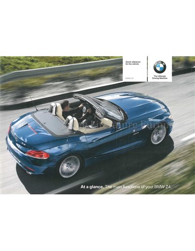 2009 BMW Z4 ROADSTER QUICK OWNERS MANUAL ENGLISH