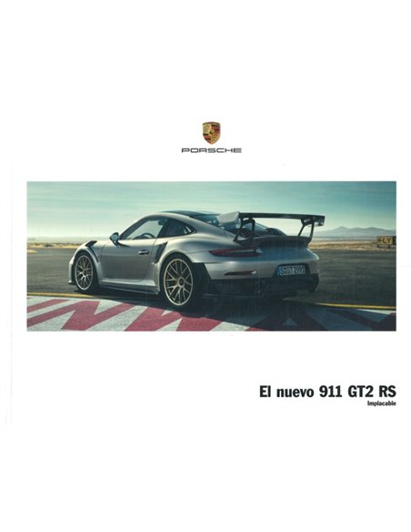 2018 PORSCHE 911 GT2 RS HARDCOVER BROCHURE SPAANS