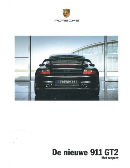 2008 PORSCHE 911 GT2 HARDCOVER PROSPEKT NIEDERLÄNDISCH