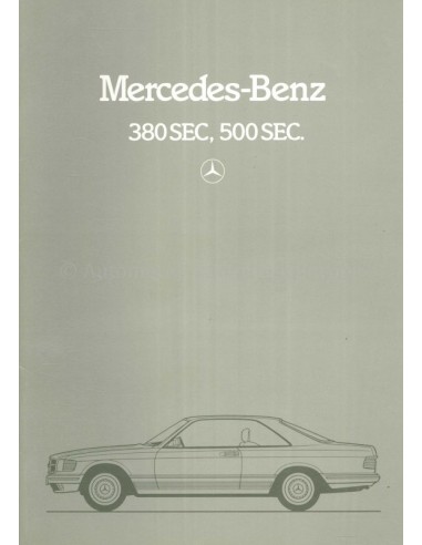 1981 MERCEDES BENZ S KLASSE COUPE BROCHURE NEDERLANDS