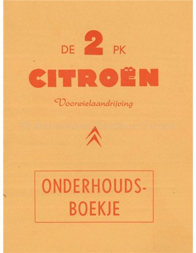 1961 CITROEN 2CV INSTRUCTIEBOEKJE NEDERLANDS