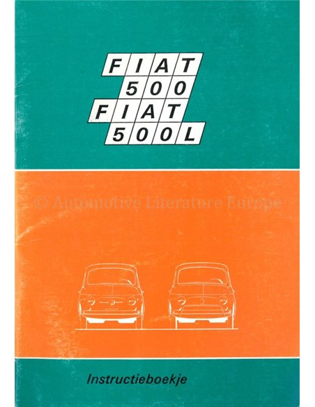 1972 FIAT 500 (L) BETRIEBSANLEITUNG NIEDERLÄNDISCH