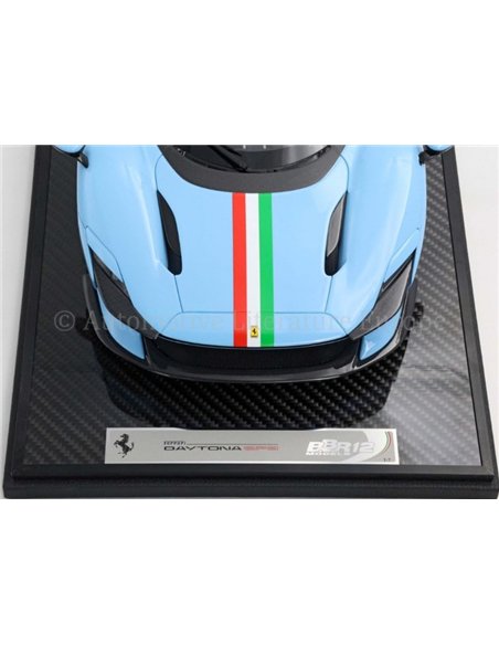 2023 FERRARI DAYTONA SP3 SERIE ICONA OPEN ROOF AZZURO LA PLATA AND ITALIAN FLAG MODELAUTO X/7