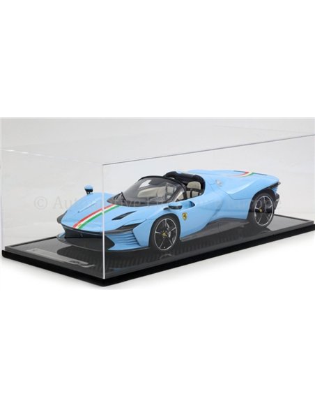 2023 FERRARI DAYTONA SP3 SERIE ICONA OPEN ROOF AZZURO LA PLATA AND ITALIAN FLAG MODELCAR X/7
