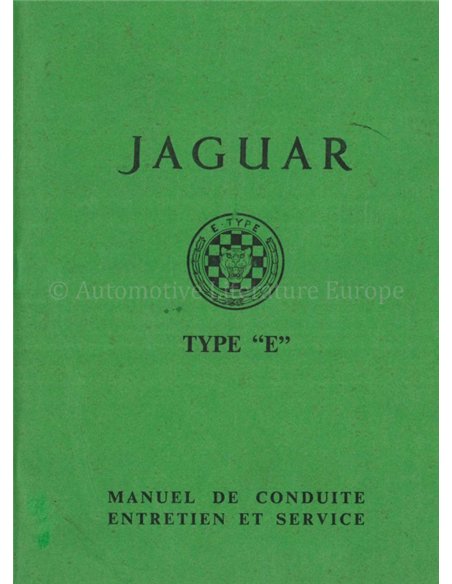 1962 JAGUAR E TYPE 3.8 INSTRUCTIEBOEKJE FRANS