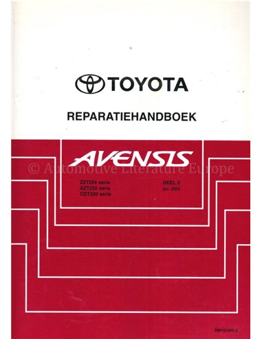 2003 TOYOTA AVENSIS WERKSTATTHANDBUCH NIEDERLÄNDISCH (TEIL 2)