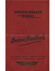 1954 AUSTIN HEALEY 100 OWNERS MANUAL ENGLISH