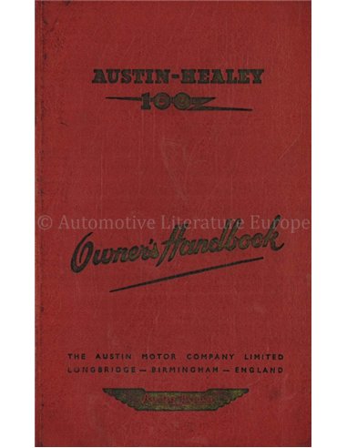 1954 AUSTIN HEALEY 100 BETRIEBSANLEITUNG ENGLISCH