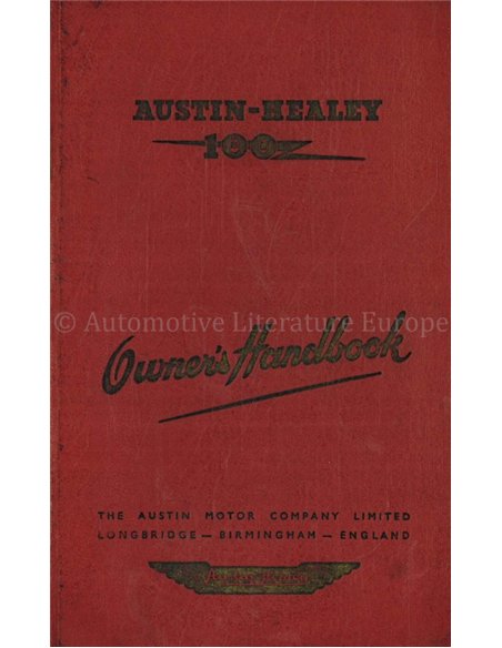 1954 AUSTIN HEALEY 100 BETRIEBSANLEITUNG ENGLISCH