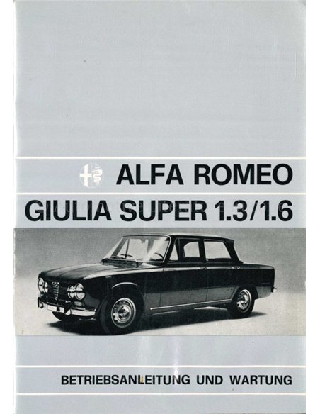 1974 ALFA ROMEO GIULIA SUPER INSTRUCTIEBOEKJE DUITS