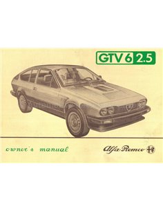 1984 ALFA ROMEO GTV6 2.5 BETRIEBSANLEITUNG ENGLISCH