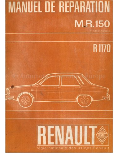 1969 RENAULT 12 WERKPLAATSHANDBOEK ENGELS