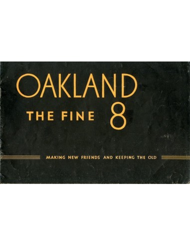 1931 OAKLAND THE FINE 8 PROSPEKT ENGLISCH
