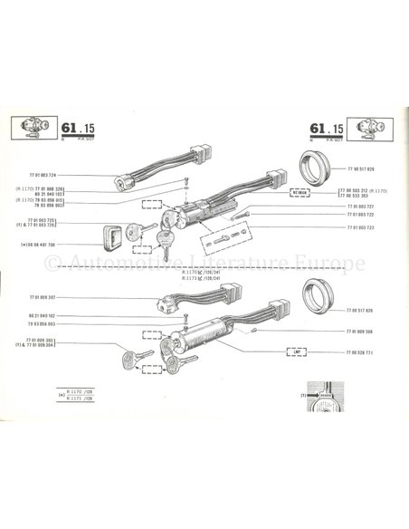 1970 RENAULT 12 ONDERDELENHANDBOEK