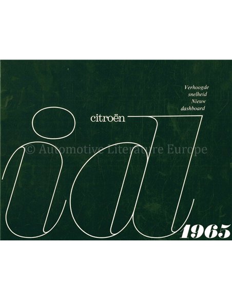 1965 CITROEN ID 19 BROCHURE NEDERLANDS