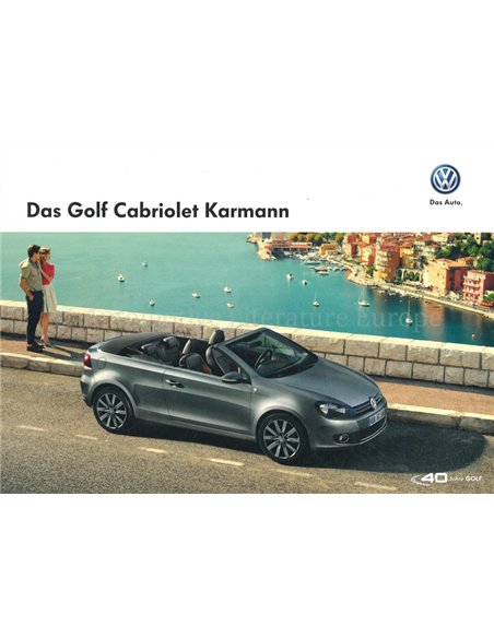 2014 VOLKSWAGEN GOLF CONVERTIBLE KARMANN BROCHURE GERMAN