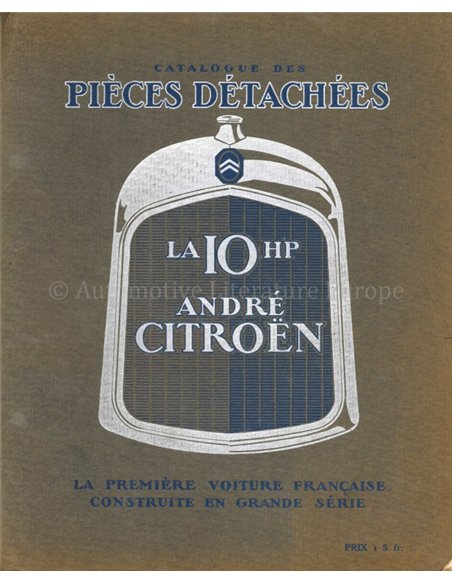 1924 CITROËN B10 SPARE PARTS BOOK FRENCH