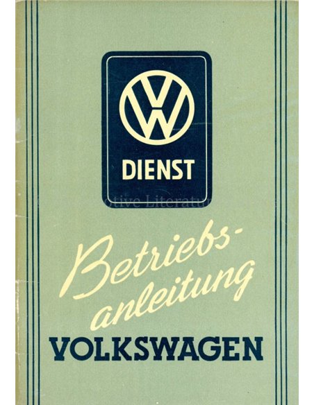 1952 VOLKSWAGEN KEVER INSTRUCTIEBOEKJE DUITS